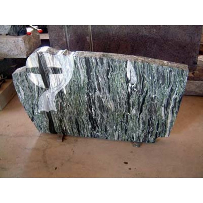 Green Granite cross carved monument